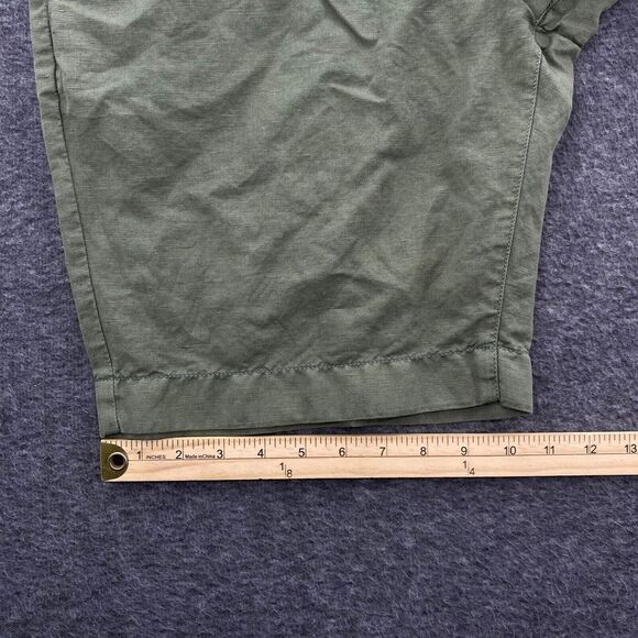 Faherty Men's Flat Front Linen/Cotton Blend Shorts - Moss - 34‎ - Picture 11 of 11